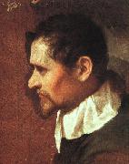 CARRACCI, Annibale Self-Portrait in Profile sdf Spain oil painting artist